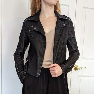 Etiquette Black Faux Leather Studded Jacket